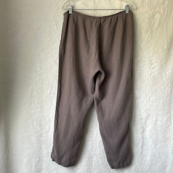 Eileen Fisher Womens Linen Ankle Pants Side Zip Size Petite L - Picture 2 of 13